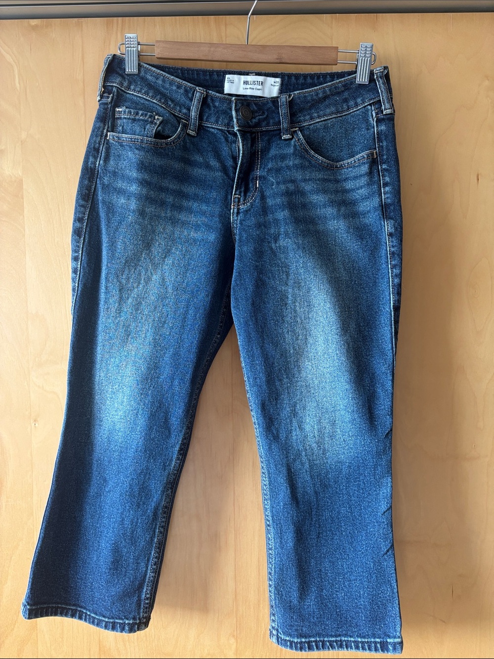 Hollister Women's Bootcut Jeans in Dark Blue Wash